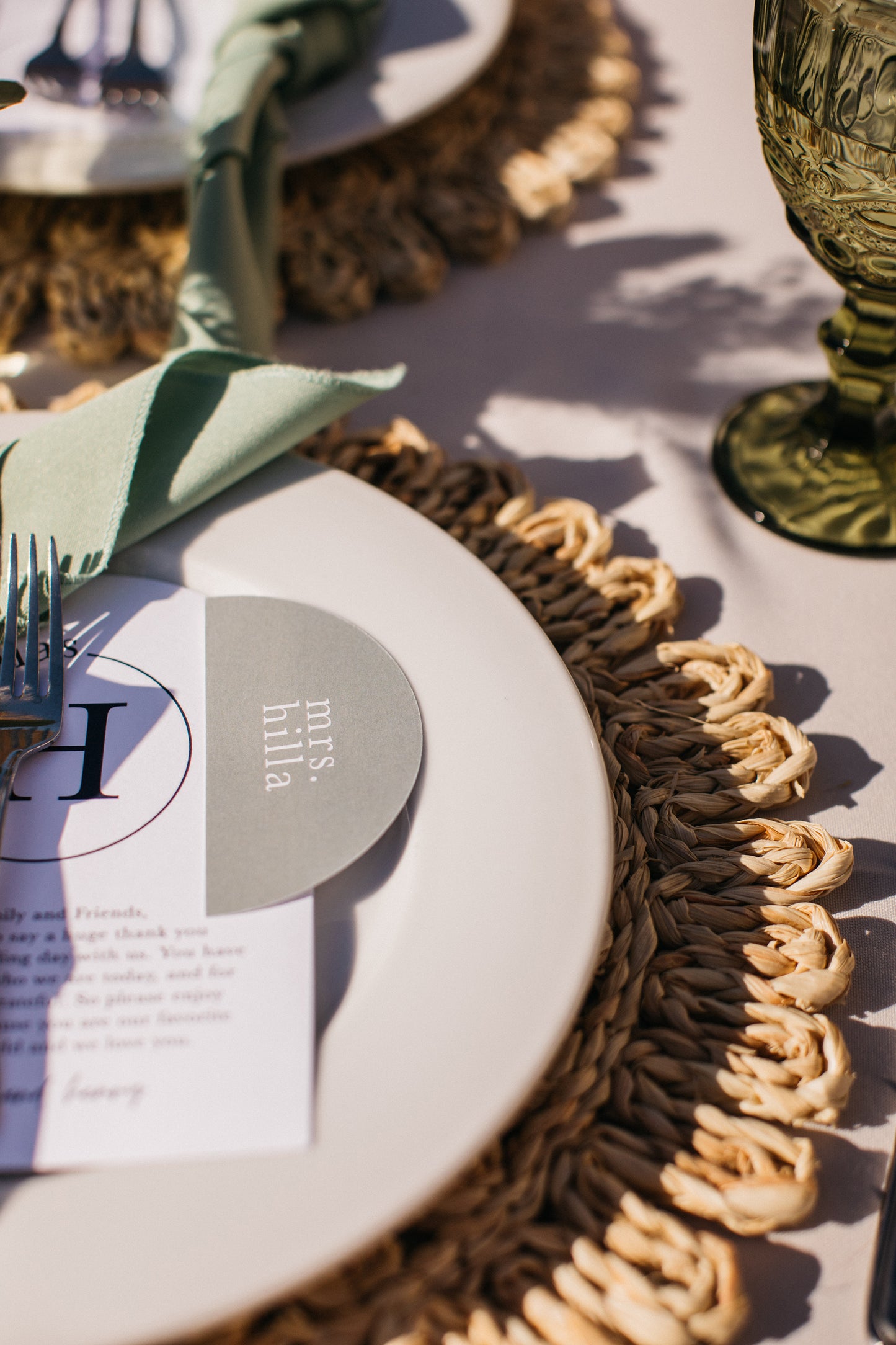 Half Circle Place Card